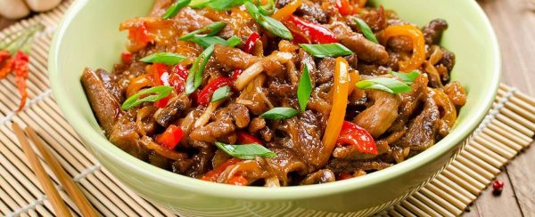 Lomo de cerdo al wok
