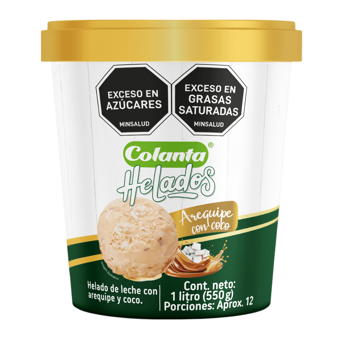 Helado Arequipe Coco 1 L