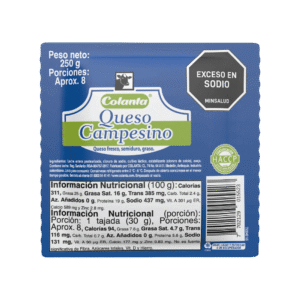 Queso Campesino Colanta x 250 g