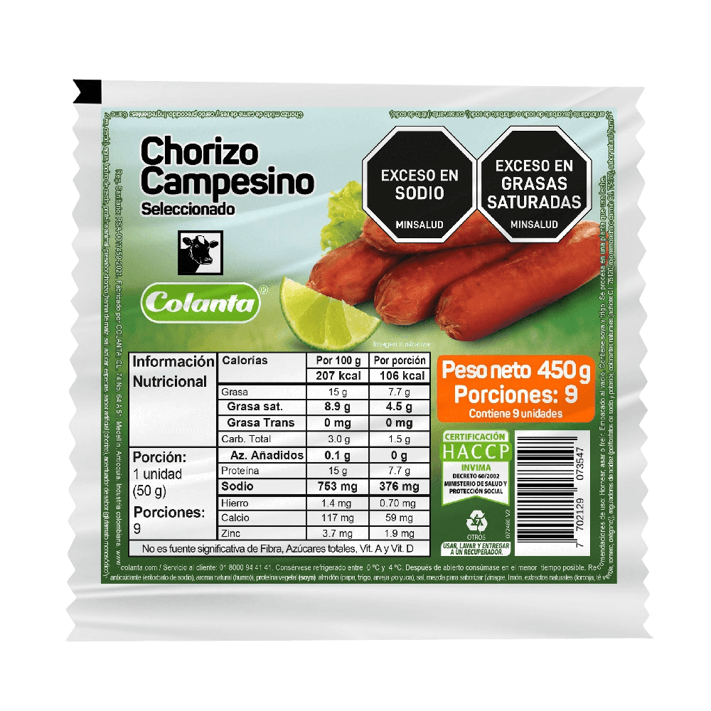 Chorizo Campesino x 450 g