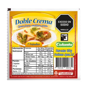 Queso Doble Crema Tajado Colanta x 125 g