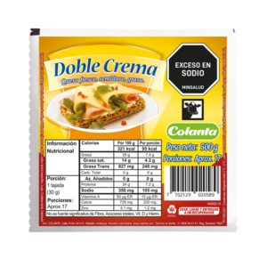 Queso Doble Crema Bloque Colanta x 500 g