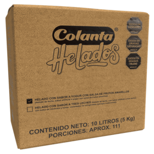 Helado de Yogur con Salsa de Frutos Amarillos Caja 10 Litros Tabla nutricional