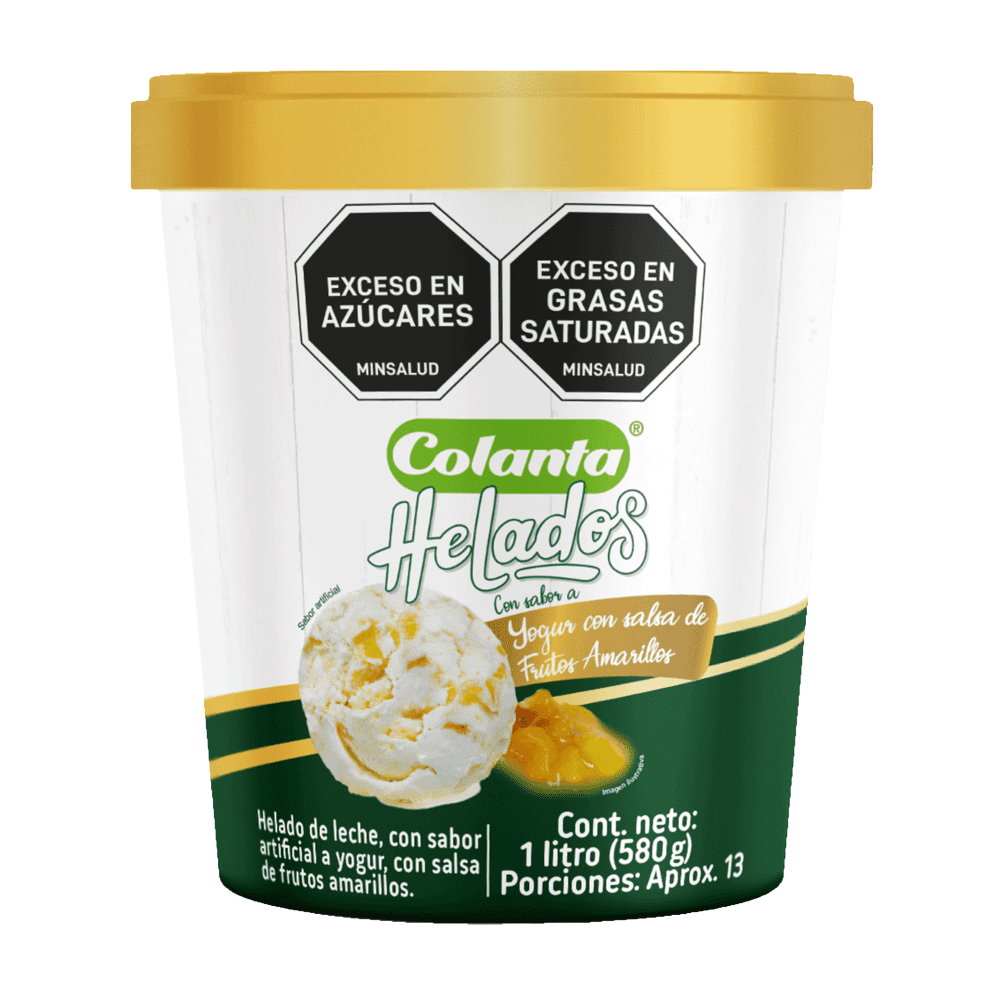 Helado de Yogur con Salsa de Frutos Amarillos 1 Litro