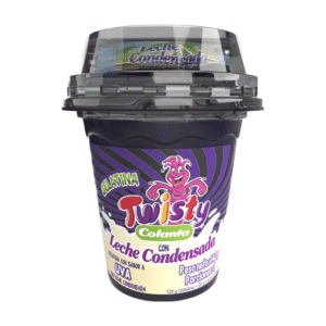Gelatina twisty uva con leche condensada