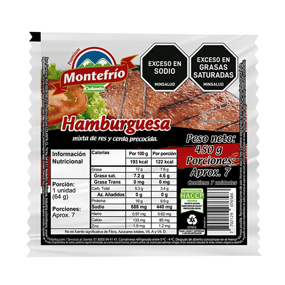Hamburguesa Montefrío x 450 g