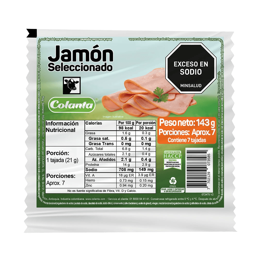 Jamón Seleccionado Colanta x 143 g