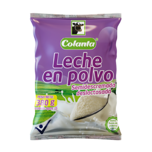 Bolsa Leche en Polvo Semidescremada Deslactosada Colanta x 380 g