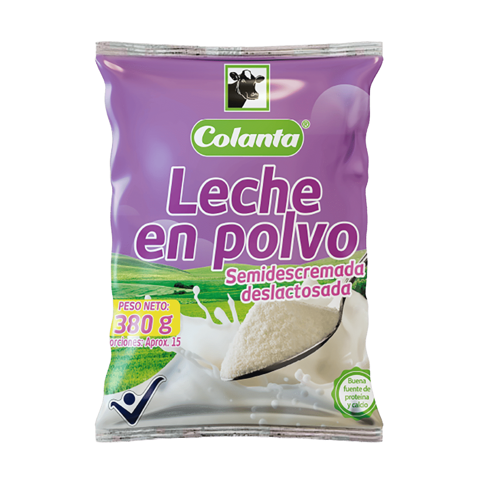 Bolsa Leche en Polvo Semidescremada Deslactosada Colanta x 380 g