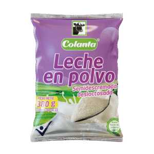 Bolsa Leche en Polvo Semidescremada Deslactosada Colanta x 380 g