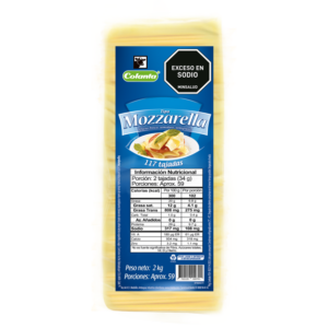 Queso Tipo Mozarella Tajado 2 kg