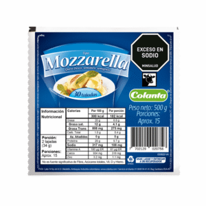 Queso Tipo Mozarella tajado 500 g