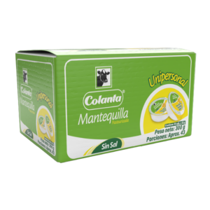 Mantequilla sin Sal Unipersonal Colanta 10g x 30 Unidades