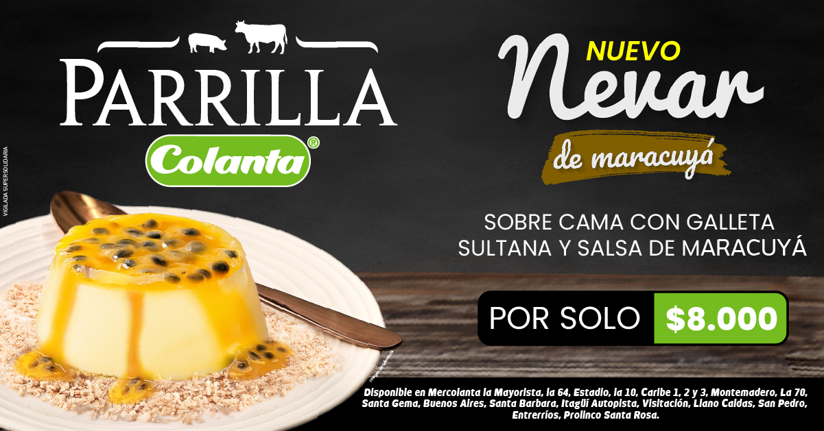 Nevar de maracuya en Parrilla Colanta