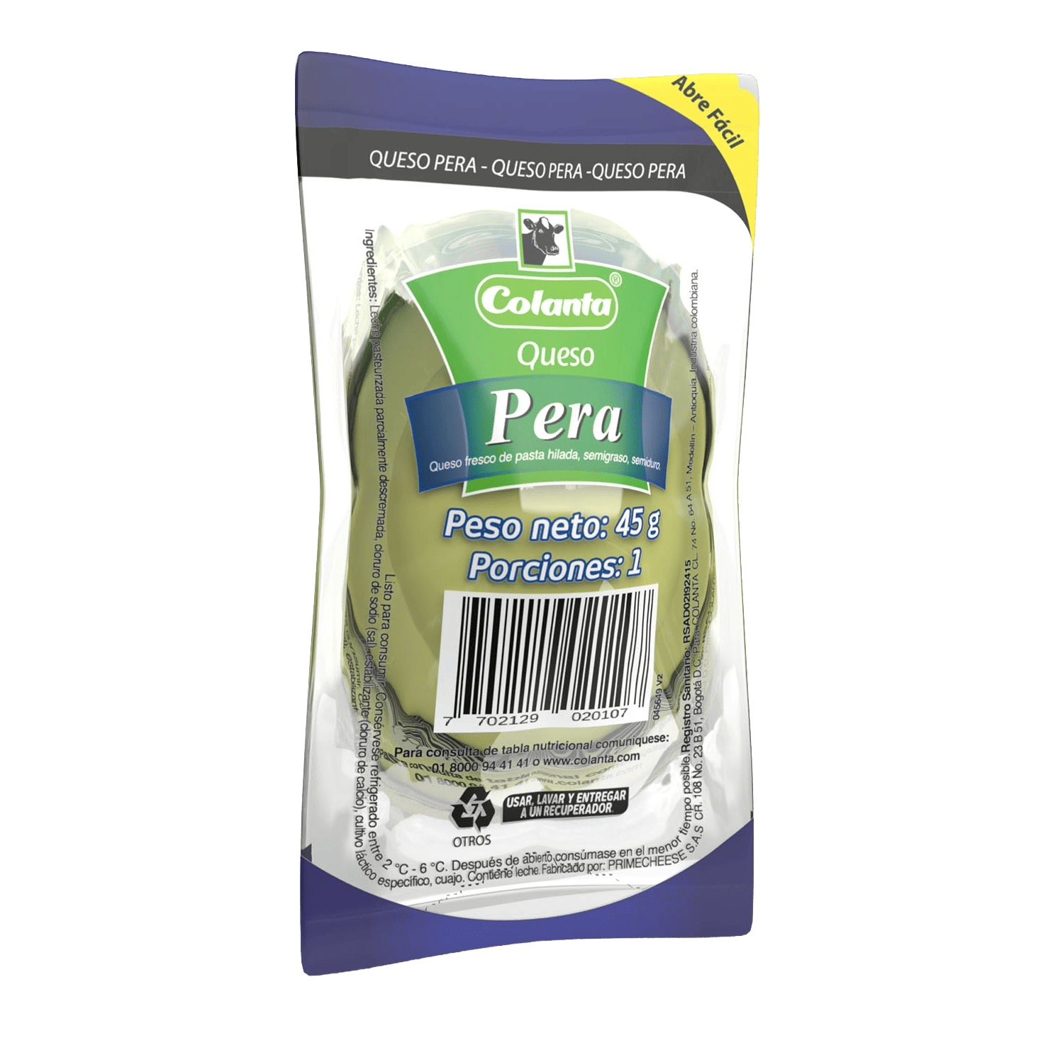 Queso Pera Colanta Individual x 45 g