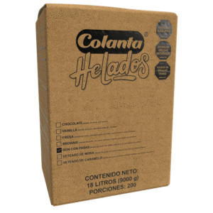 Helado de Ron con Pasas Caja 18 Litros