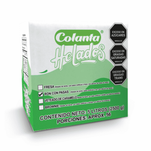 Helado de Ron con Pasas Caja 5 Litros