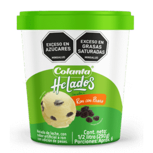Helado de Ron con Pasas Medio Litro
