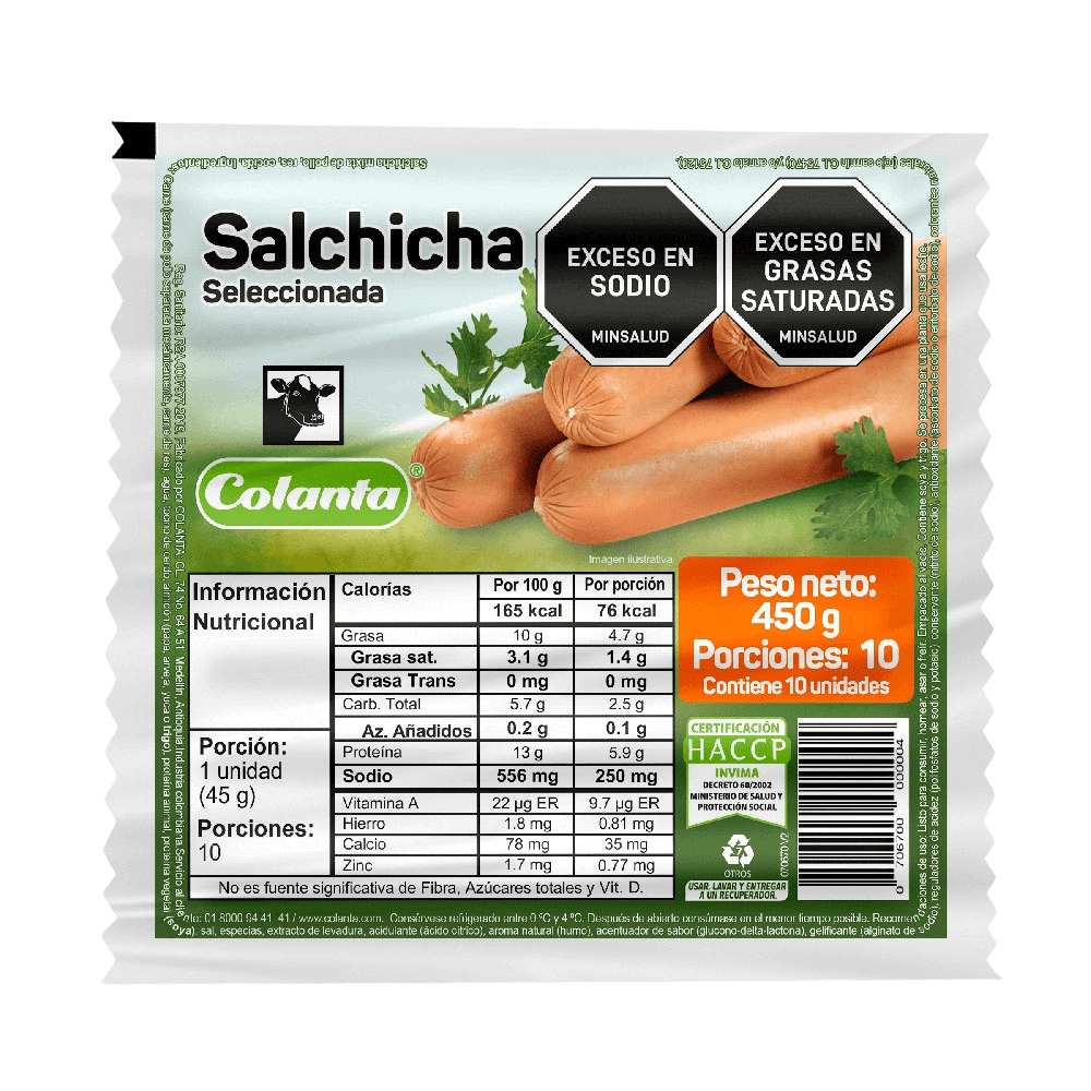 Salchicha Seleccionada Colanta x 450 g