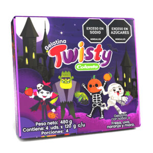 Gelatina Twisty Paquete Surtido Halloween x 6