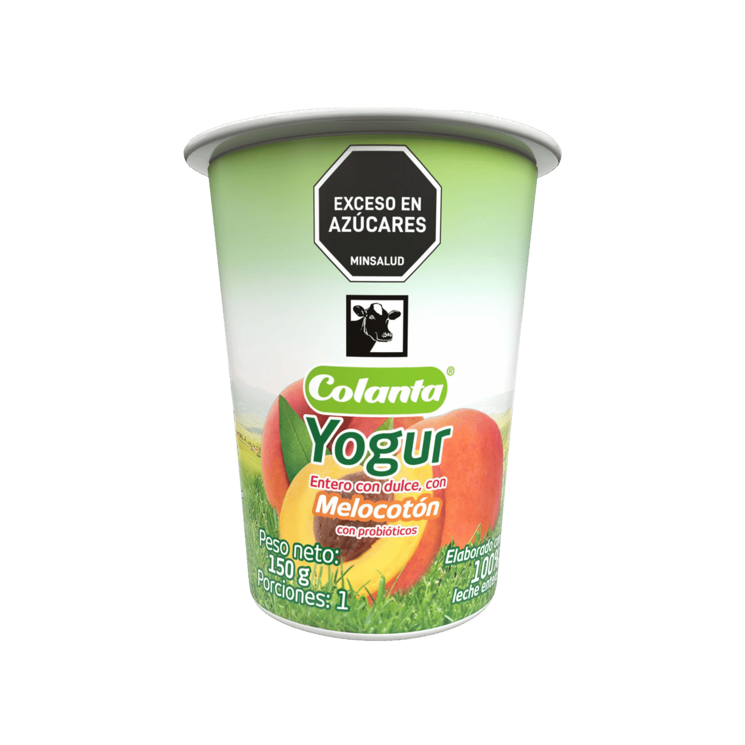 Yogur Entero Melocotón Colanta Vaso x 150 g