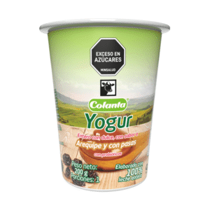 Yogur Entero Arequipe con Pasas Colanta Vaso x 200 g