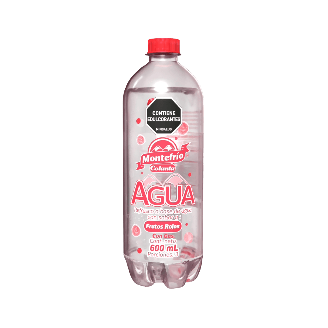 Agua con gas frutos rojos Montefrío Colanta x 600 ml