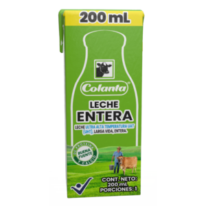 Caja de Leche Entera UHT Colanta x 200 ml