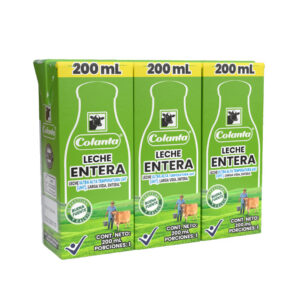 Caja de Leche Entera UHT Colanta x 200 ml paquete x 3