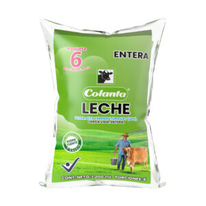 Bolsa de Leche Entera UHT Colanta x 200 ml x 6 unidades